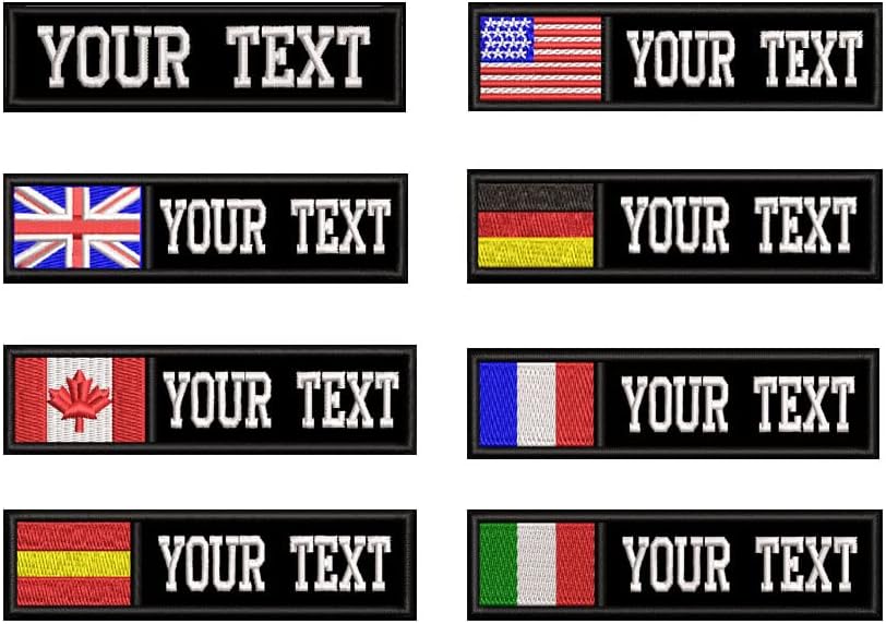 2 PCS Custom Military Name Patches Personalized Embroidery Number Tag