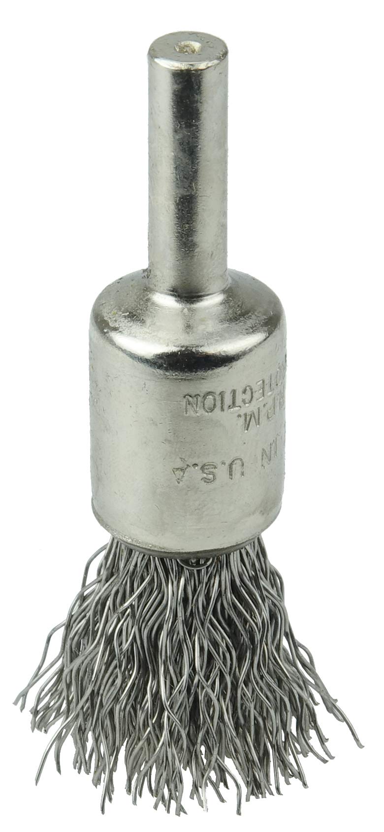 Weiler 10372 1/2" Nickel-Plated Cup End Brush, .014" Stainless Steel Crimped Wire Fill, Made in The USA (Pack of 10)