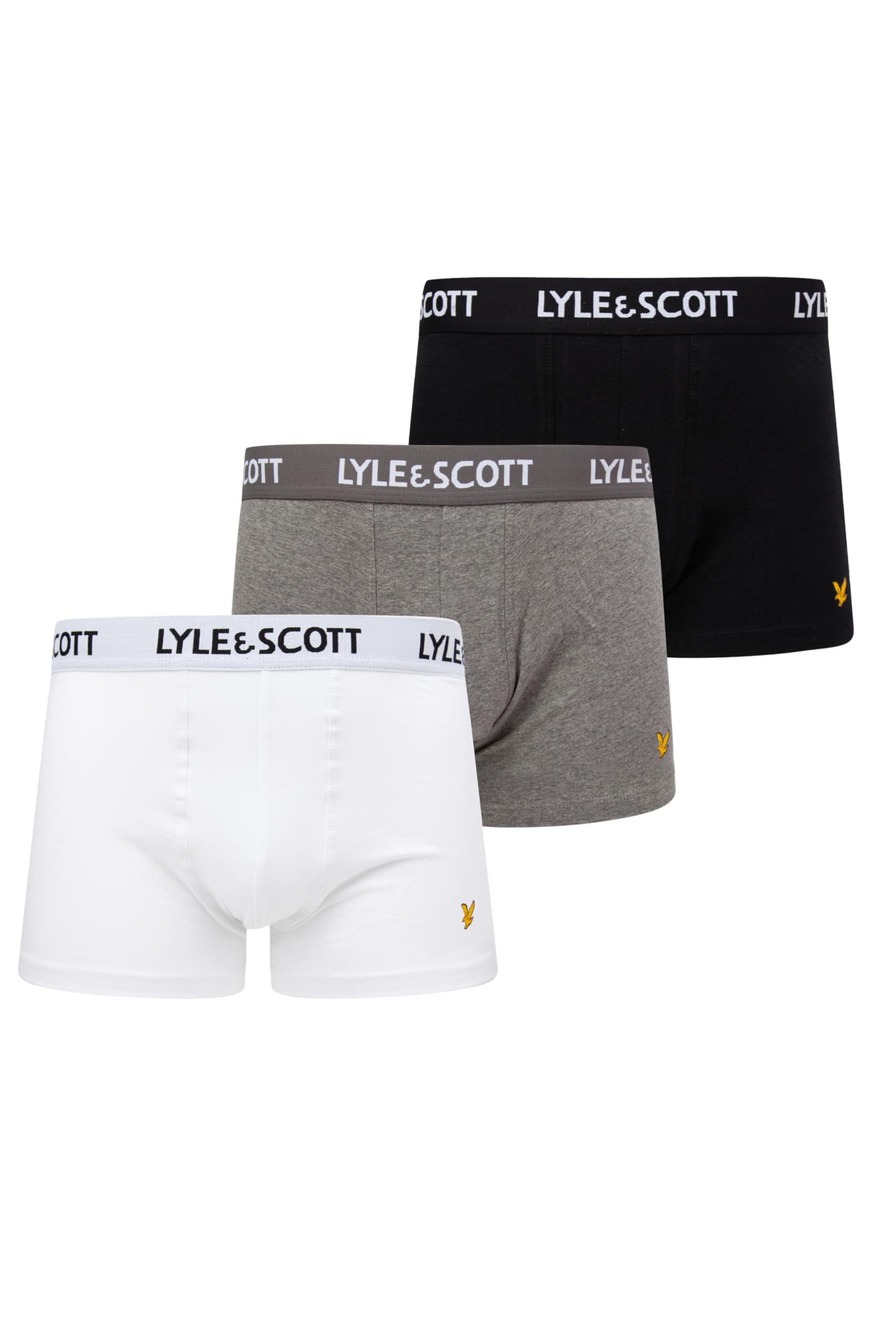 Lyle & Scott Mens Barclay 3 Pack Trunks Black/White/Grey L