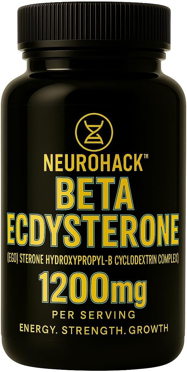 Beta Ecdysterone Supplement 1200mg | 98% Maximum Purity Ecdysterone for Lean Muscle Growth, Strength & Performance | Natural Anabolic Muscle Builder | Vegan | 60 Capsules – 30 Day Supply