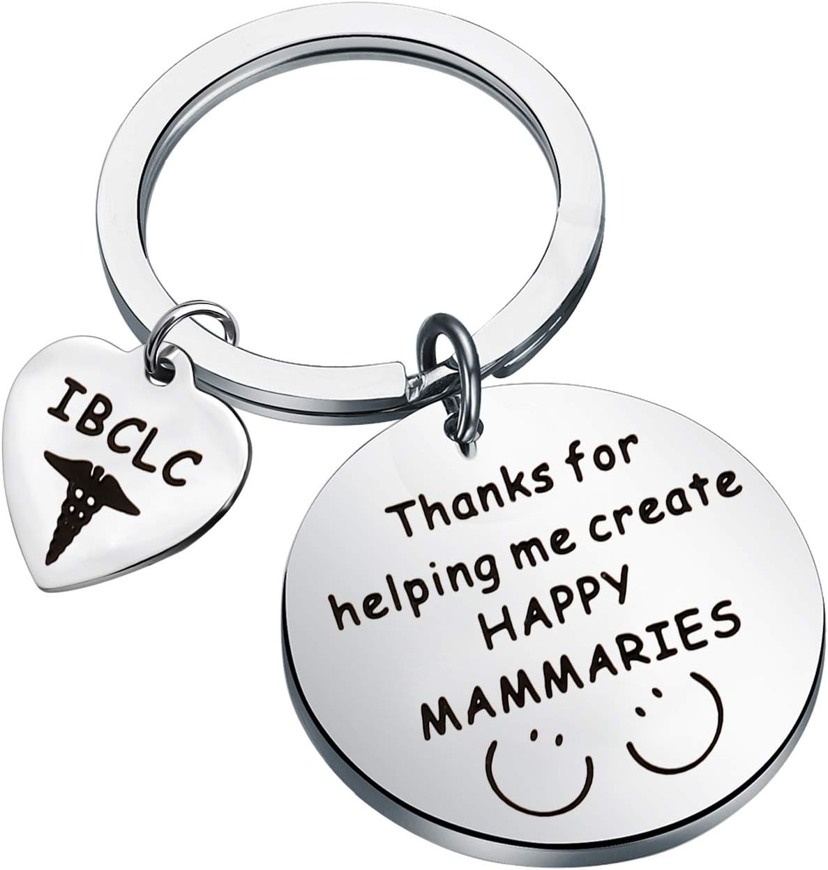 FOTAP Lactation Consultant Gift Thanks For Helping Me Create Happy Mammaries Keychain IBCLC Gift Breastfeeding Jewelry