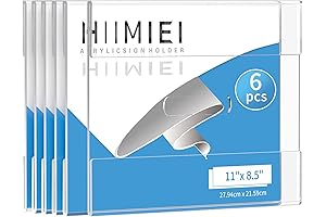 HIIMIEI Acrylic 8.5x11 Wall Menu Holder, 6 Pack