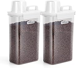 Nobleza 2 Pack Dog Food Storage Container, 2 * 2.5 L Airtight Pet Cat Food Storage Container, Animal Bird Dry Food Dispenser Plastic Bin, Transparent, L14*W8*H30cm