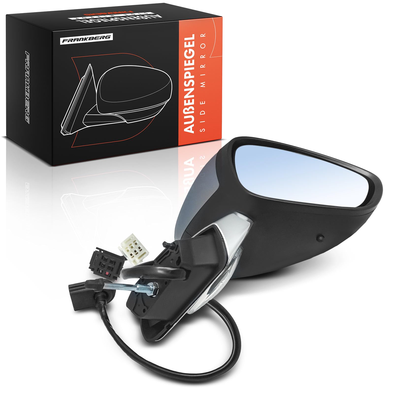 Frankberg Specchio Specchietto Retrovisore Elettrico destra 9-Poli &-Riscaldabile &-Sensore di temperatura &-Luce lampeggiante Compatibile con DS3 SA (09-15) DS3 Cabriolet (13-15)