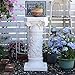 VISIBLE Decorative Roman Column Pedestal, Black Bronze, MGO Cement with Fiber, Classical Garden Pillar, Indoor Outdoor Decor (White, 27.5IN)