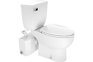 SaniPLUS: Premier Upflush Toilet and Macerator Combo Kit with Elongated Bowl and...