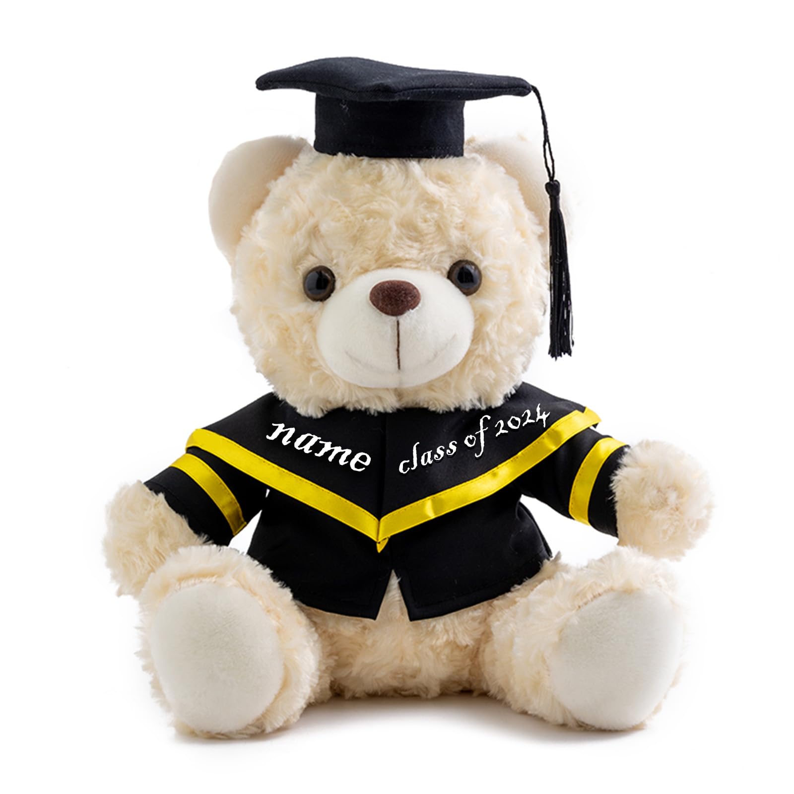 ADORSUN Graduation Bear Class of 2024 Personalised Graduation Gifts with Customised Text, Teddy Bear Stuffed Animal as Graduation Gifts for Her 2024 High School University Graduation (8-IN-White 2) — image 1