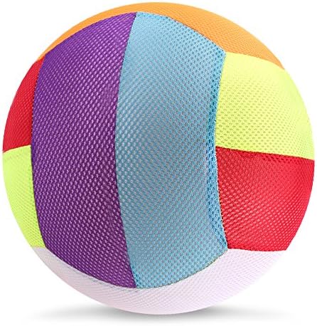 Stylife Rainbow Inflatable Cloth Ball, Cloth Beach Ball Toy- Colors Varied (Rainbow10, 10inch)