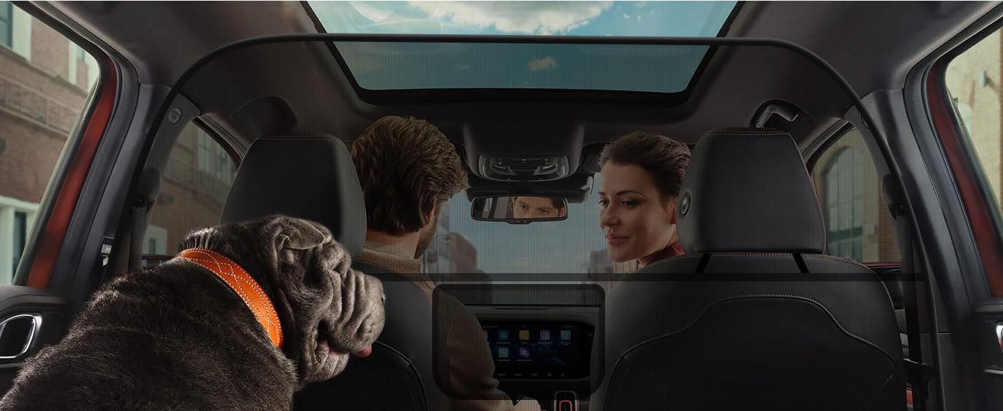 Rete Divisoria Cani Auto per Bentley Bentayga 2015–2025 | Rete Auto per Cani con Corda Regolabile Divisorio Rete Separazione per Sedile Anteriore