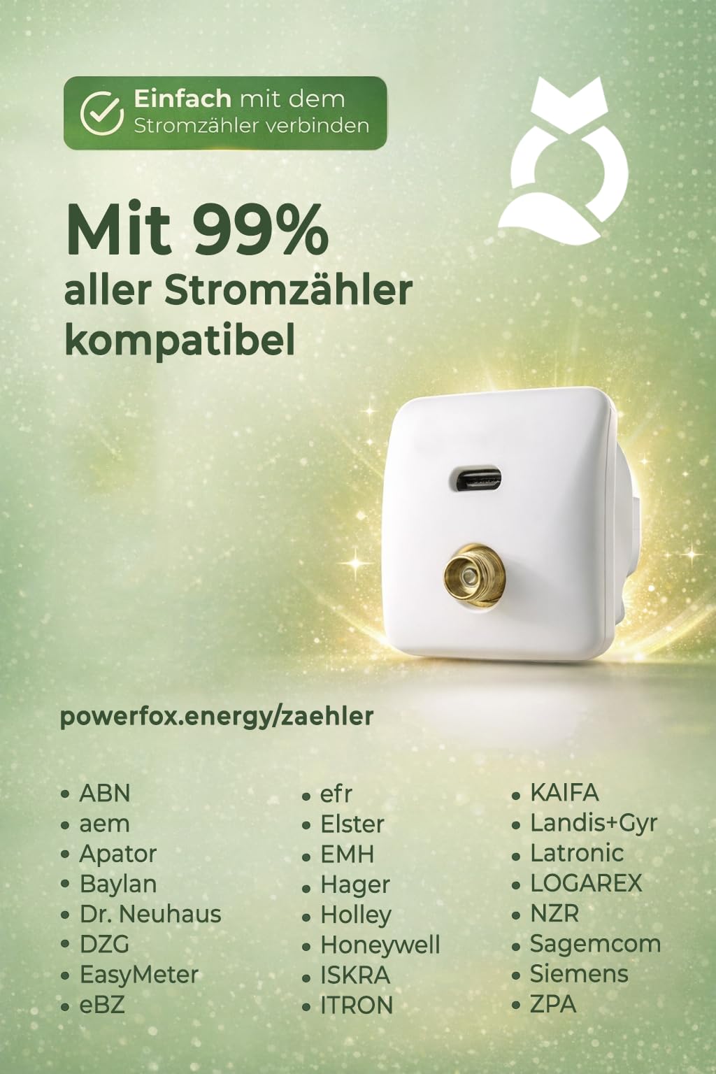 Powerfox PA201901 Energiekosten-Messgerät-Zubehör con App-Steuerung