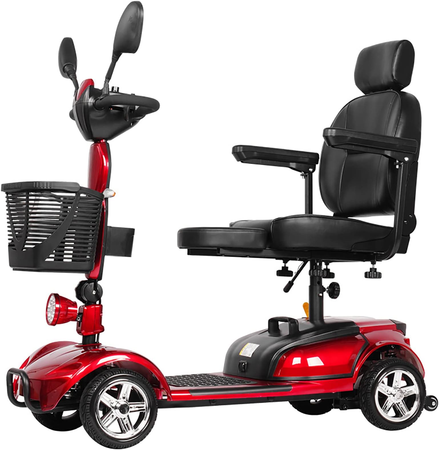 CAYBE Powered Mobility Scooter, 4 Wheel Mobility Scooter Electric Power Mobile Wheelchair, 350W Collapsible Travel Scooter 15kg/330 lbs Max Weight for Seniors Adults