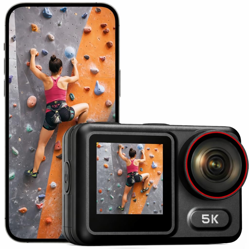 syndesmos Wasserdicht Action Cam Dual-Touchscreen 64MP
