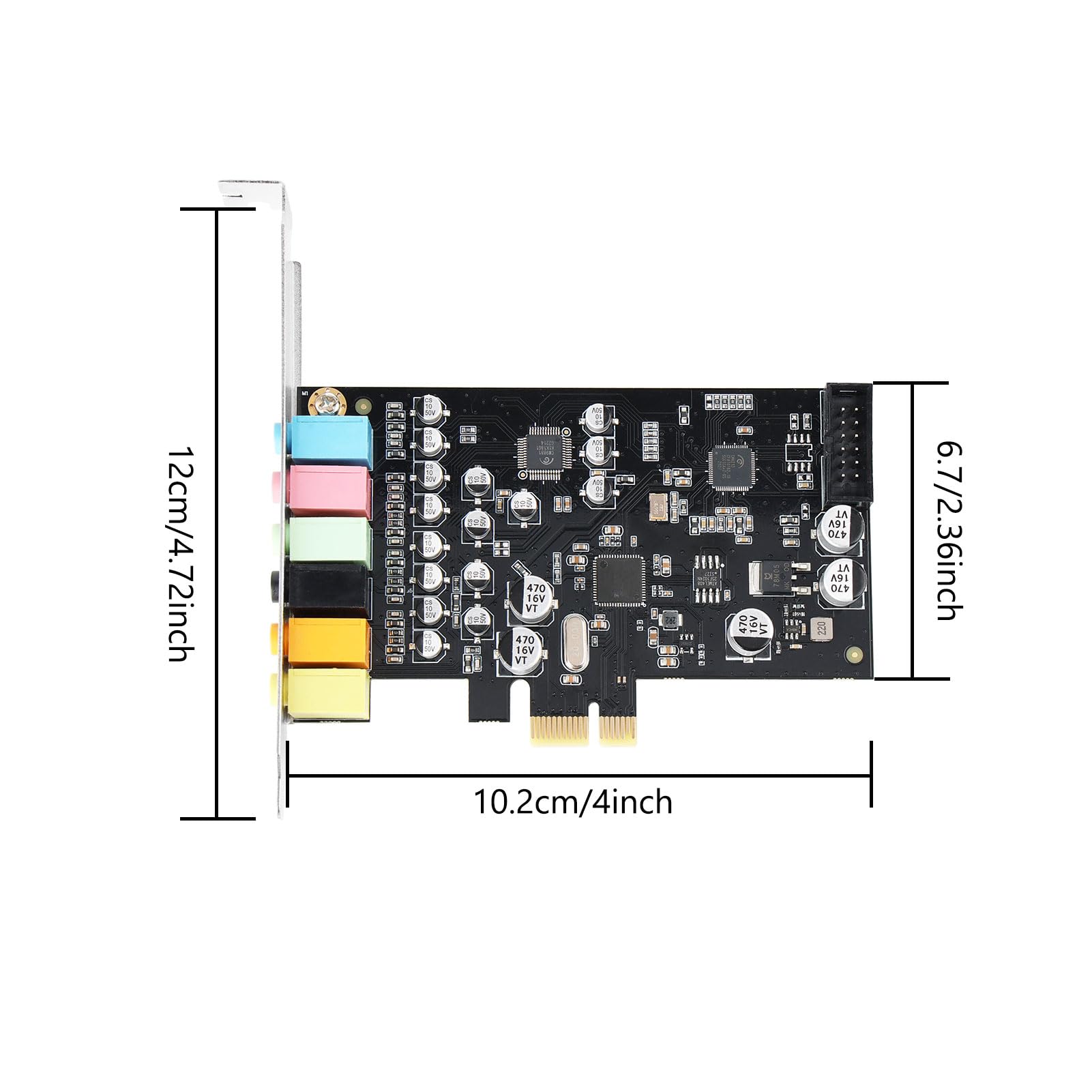 Scheda audio surround PCIe 7.1, chipset CM6212 + CM9881, supporto ASIO, scheda audio PCI Express per PC desktop Windows