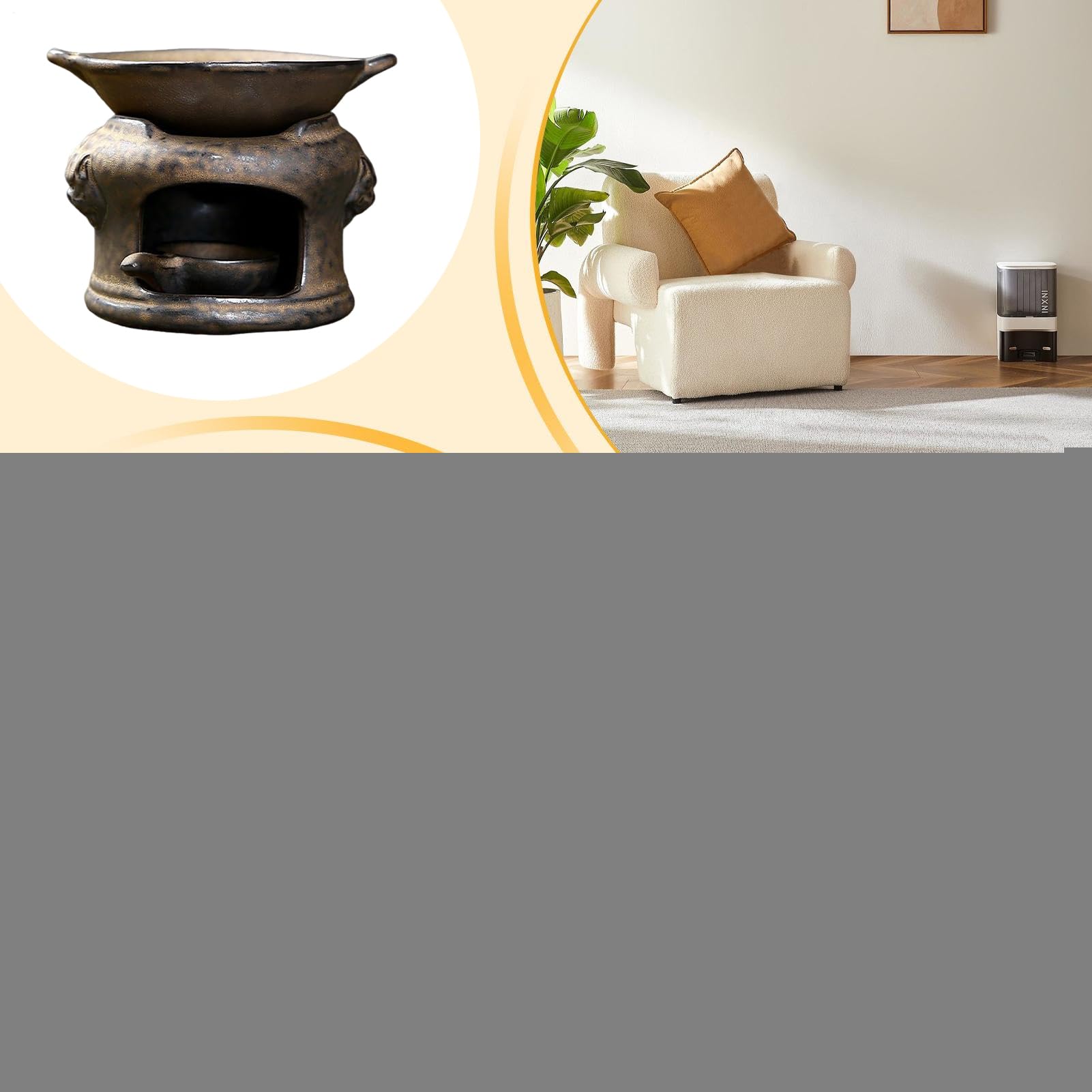 Fornello Aromaterapico Diffusore Di Aromi In Ceramica Multifunzionale Con 2