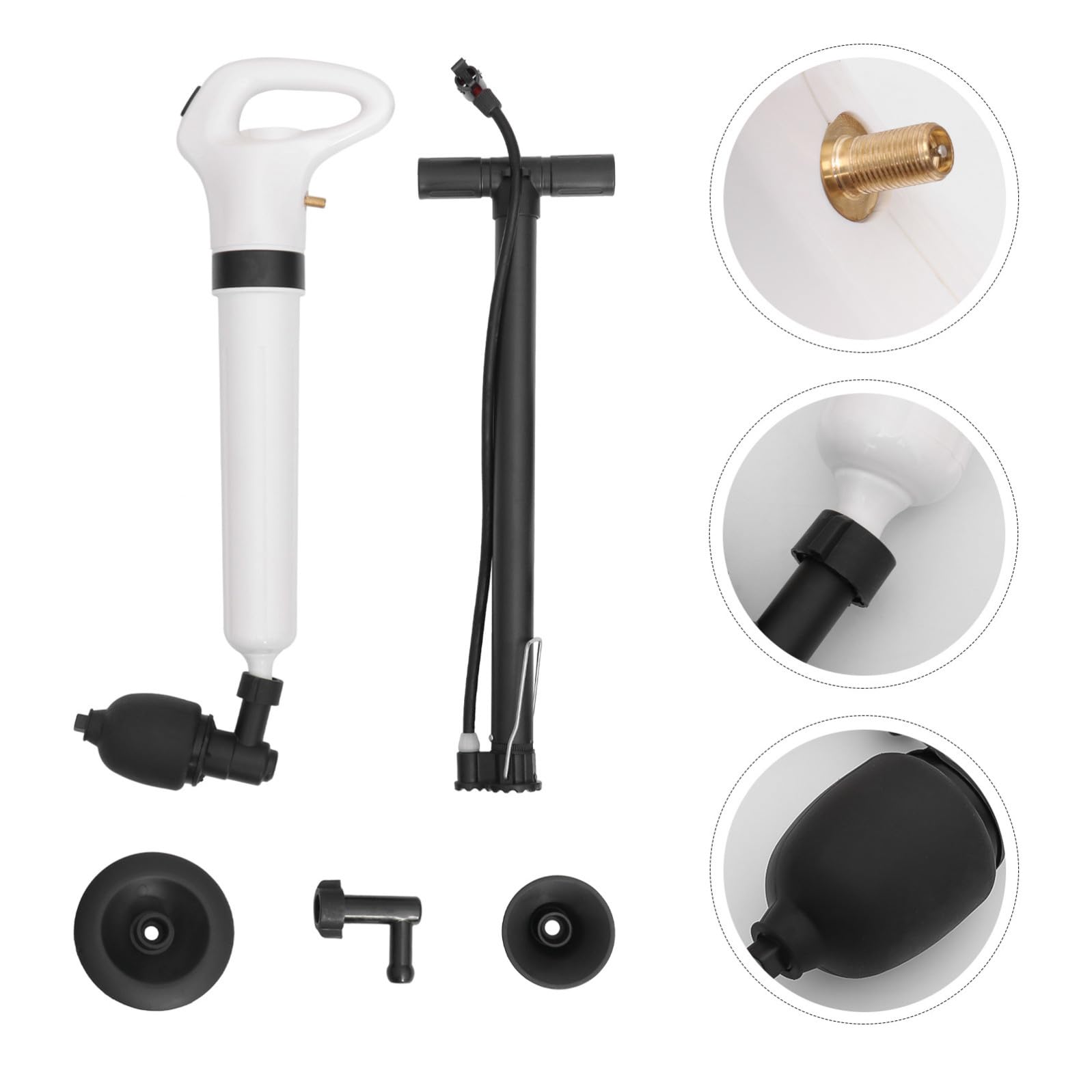 1set Sturatubi Potente per Bagno e Cucina Sifone WC e Scarichi Pratico Kit Bianco per Rimozione Blocchi in Lavandino Vasca e Doccia