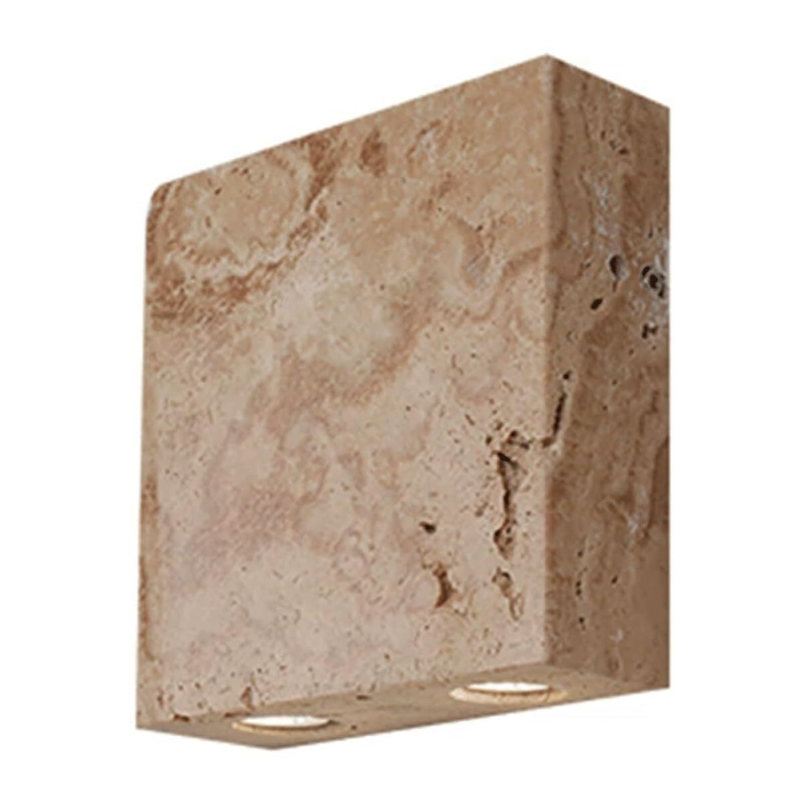 KBUUKYYXouy Yellow Travertine Indoor Wall Light Lamp Sconce Fixture Minimalist Square Small G9 Base Spanish Hardwired Natural Stone Flush Mount for Farmhouse Foyer Bedside Stairs
