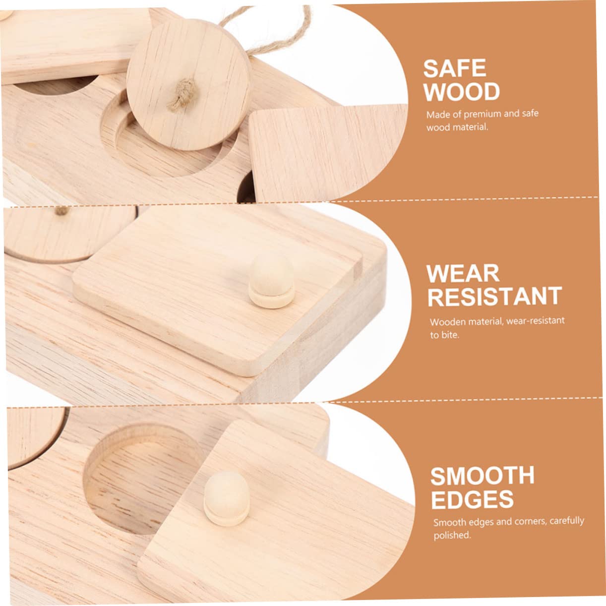 Mipcase 2pièces Jouet Bois pour Hamster Boîte à Friandises Décoration pour Cage Jouet De Recherche De Nourriture Cachette pour Nourriture
