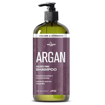 Hair Chemist Volume & Strength Sulfate-Free Argan Shampoo 33.8 oz. - Natural Sulfate Free Shampoo for Hair