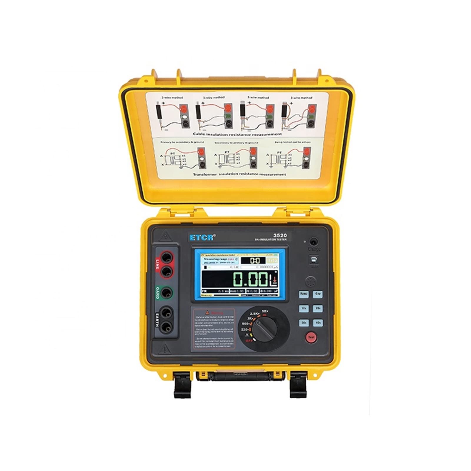 Testeur de résistance numérique ETCR3520 Haute performance HV Testeur de résistance à l'isolation 5kV 10tohm 7MA