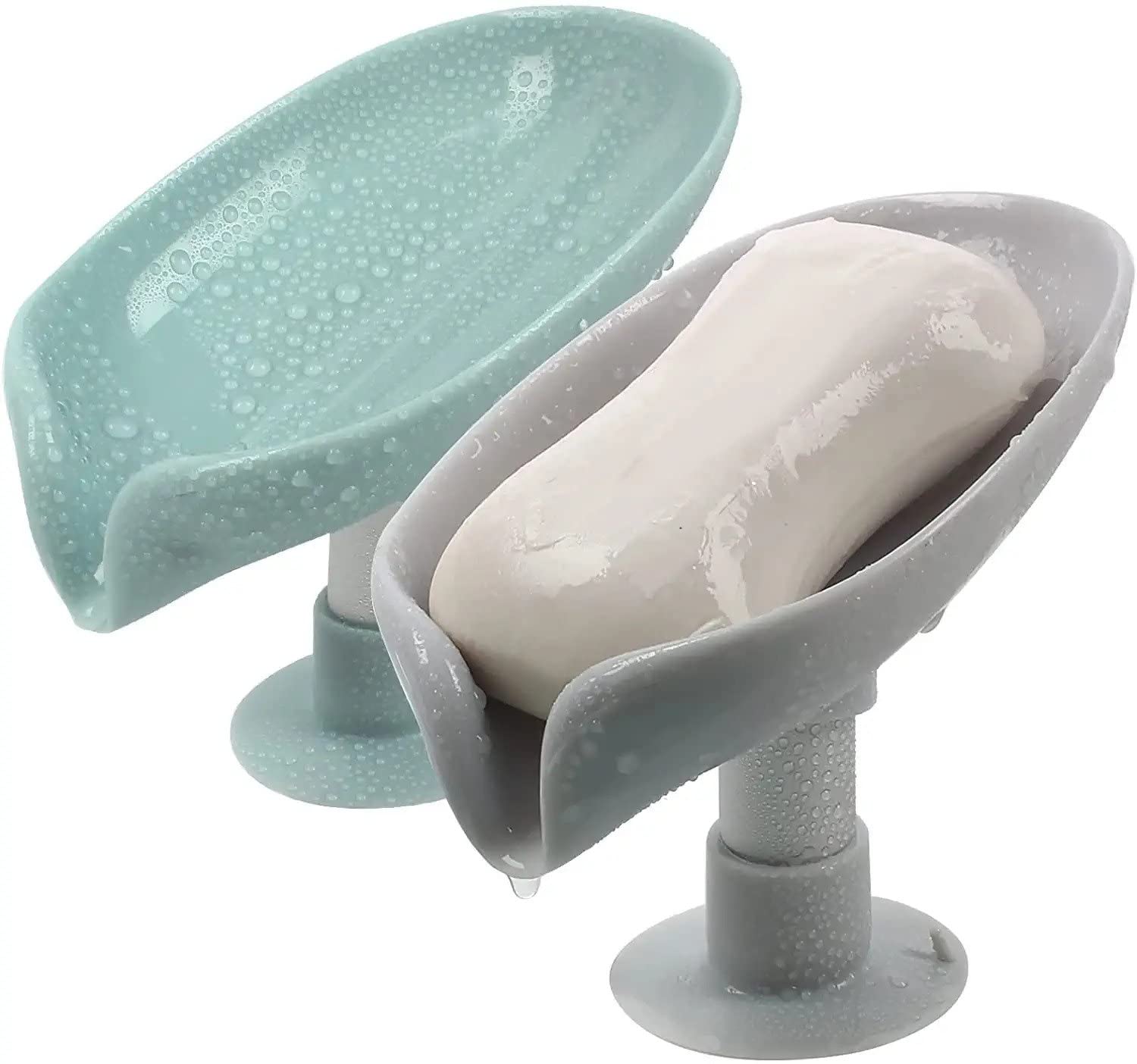 SIOPAWORLD Soap Holder Leaf-Shape Self Draining Soap Dish Holder, Soap Dish for Shower with Suction Cup Creative soap Box for Bathroom, Kitchen, Bathtub, Wash basins (Multicolor, Plastic) 2PC (B0BCK8FSLB) Amazon Price History, Amazon Price Tracker