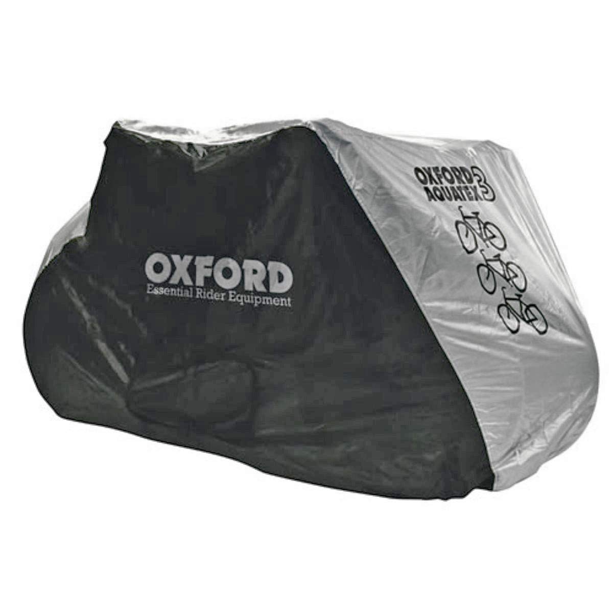 Oxford Aquatex potrójny pokrowiec na rower na zewnątrz - 200 x 105 x 110 cm - czarny/srebrny