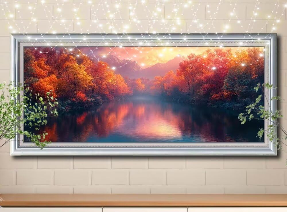 Obraz diamentowy 5D dla dzieci, mały klon, rzeka, obraz diamentowy 60 x 150 cm, tworzenie mozaiki według liczb, zestaw do malowania krzyżykowego, obraz dla dorosłych, dekoracja domu 8Y-2874