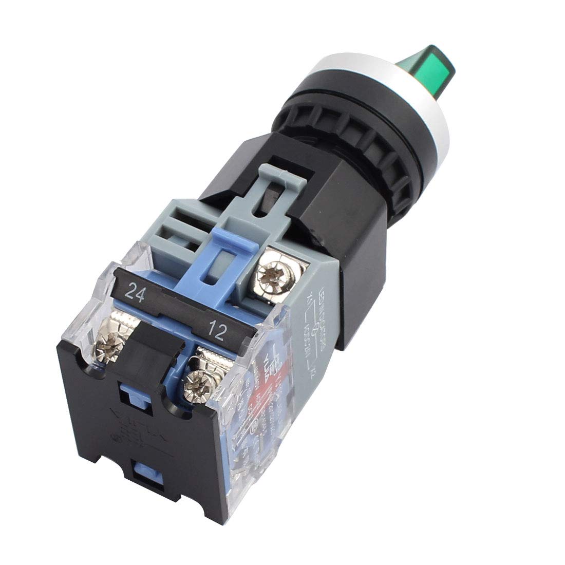 Aexit Ui 440V Ith 10A Green Knob Round Head Momentary DPST 1NO+1NC Pushbutton Switch (30333a9f39db47a539608928322b5bfc)