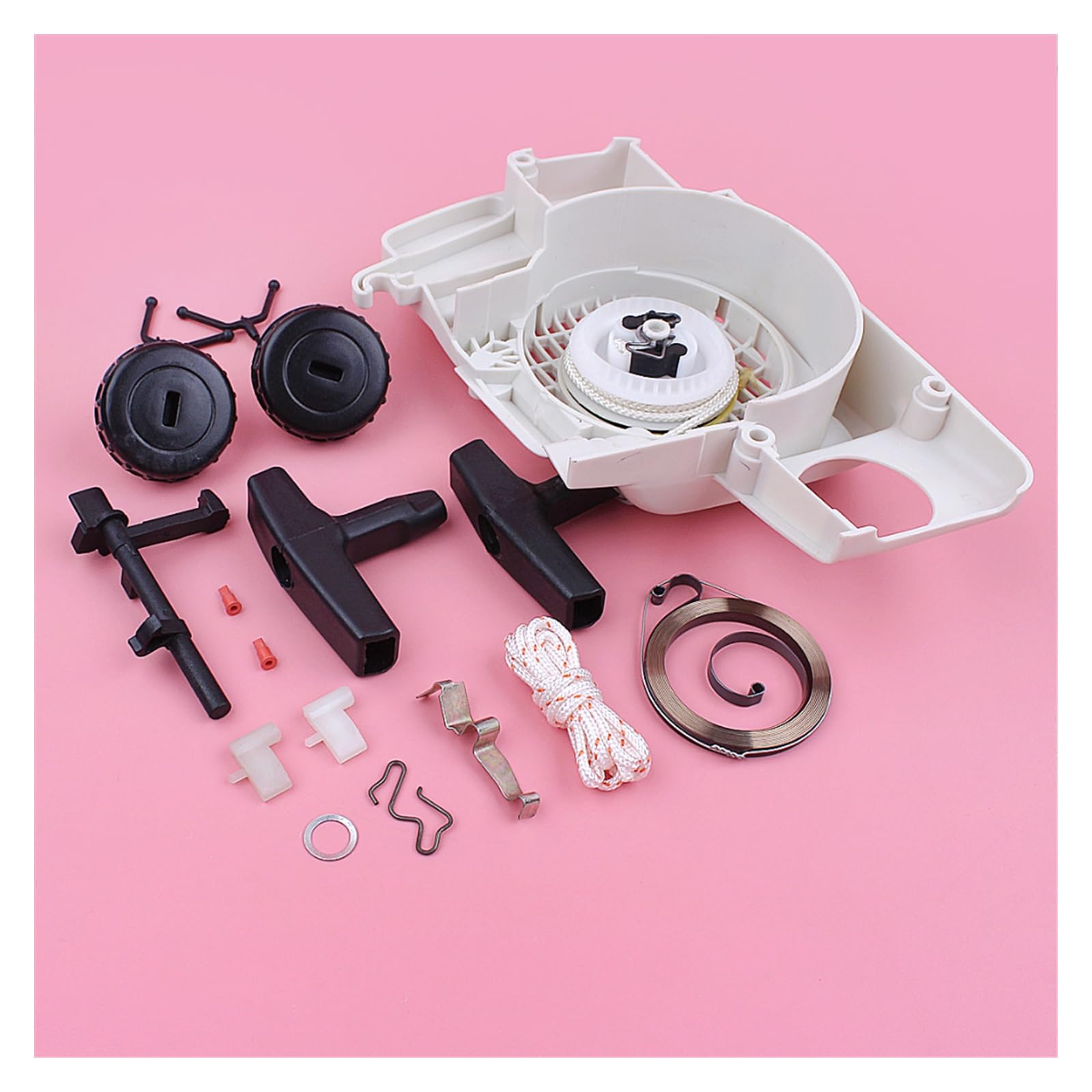 Kit de Arranque de rebobinado for Stihl MS180 018 MS170 017 MS 180 170, Pieza de Motosierra, Tapa de Combustible y Aceite, Resorte de Contacto del Eje del Interruptor