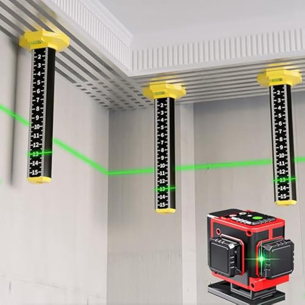 Righello di altezza da 6 pezzi per piastrelle a soffitto e pavimento, strumenti per l'installazione di soffitti sospesi, piastra di destinazione con base magnetica