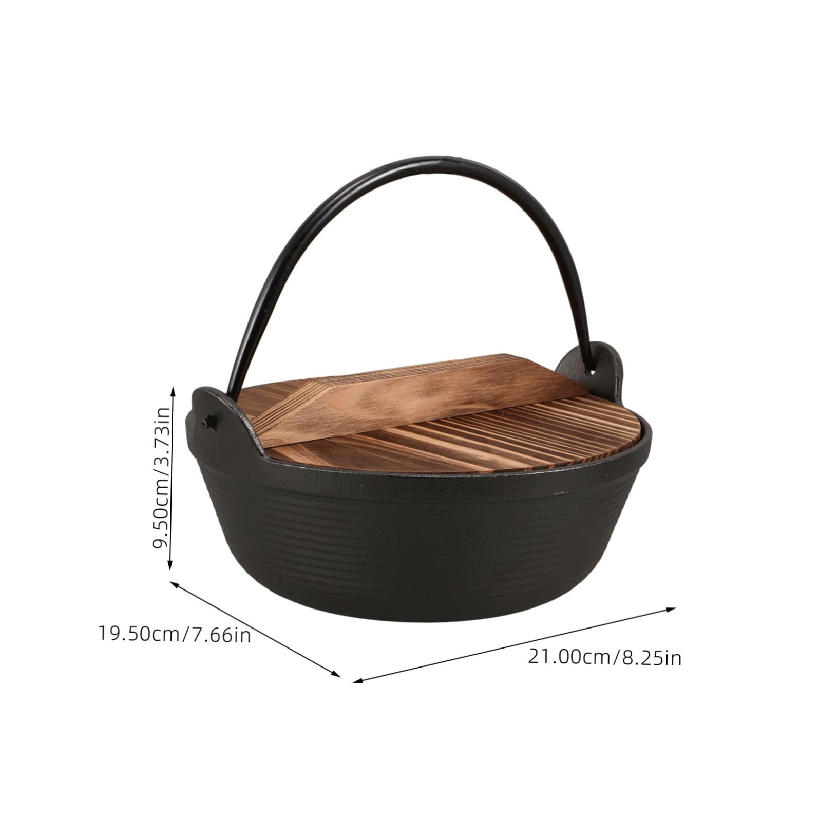HONMEET Cast Iron Camping Cookware Japanese Pot for Cooking Stew Pot Lid Essential Outdoor Equipment