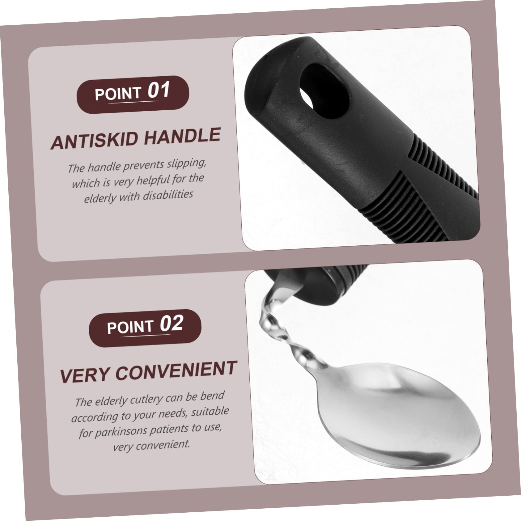 IXOAKQ 15 Pcs Bendable Cutlery Utensil Hand Teaspoons Adaptive Eating Equipment Self Feeding Forks Portable Silverware Weak Grasp Fork Forks Spoons Stainless Steel Product Aldult Elderly