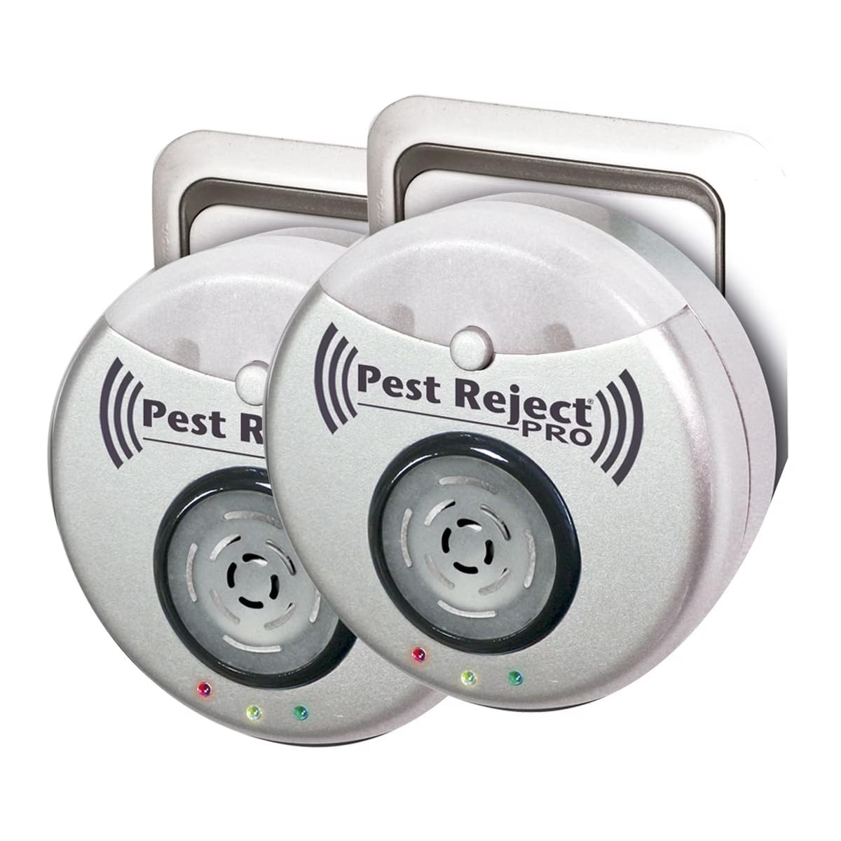 Juego de 2 Ahuyentadores Ultrasónicos de Insectos Pest Repelente Pro | Mosquitos, Roedores, Insectos, Cucarachas mediante ultrasonidos | Repelente electrónico | Cobertura 300m²
