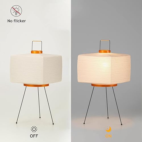 Miniatura 4 de PSXPSXO Lámpara de papel blanco lámpara de mesa japonesa de 472 pulgadas lámpara de papel para festival cuerpo de lámpara de mesa cromada lámpara de