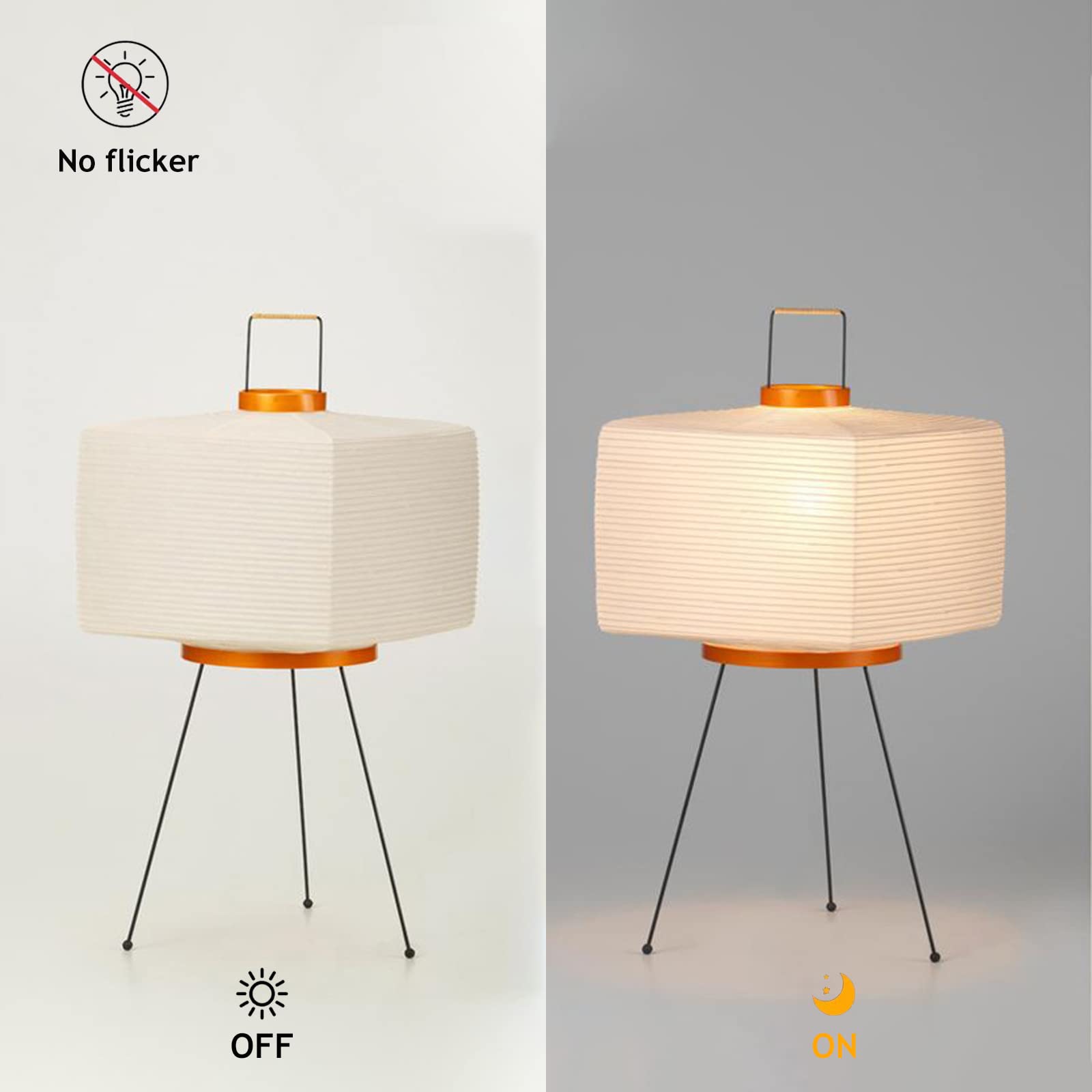 lampes Lampe de table en papier blanc Lanterne japonaise 47,2" Corps lampe avec chevet chromée bureau for chambre à coucher Salon Chambre d'enfant Dortoir Bureau Lumière douce environnementale lampe