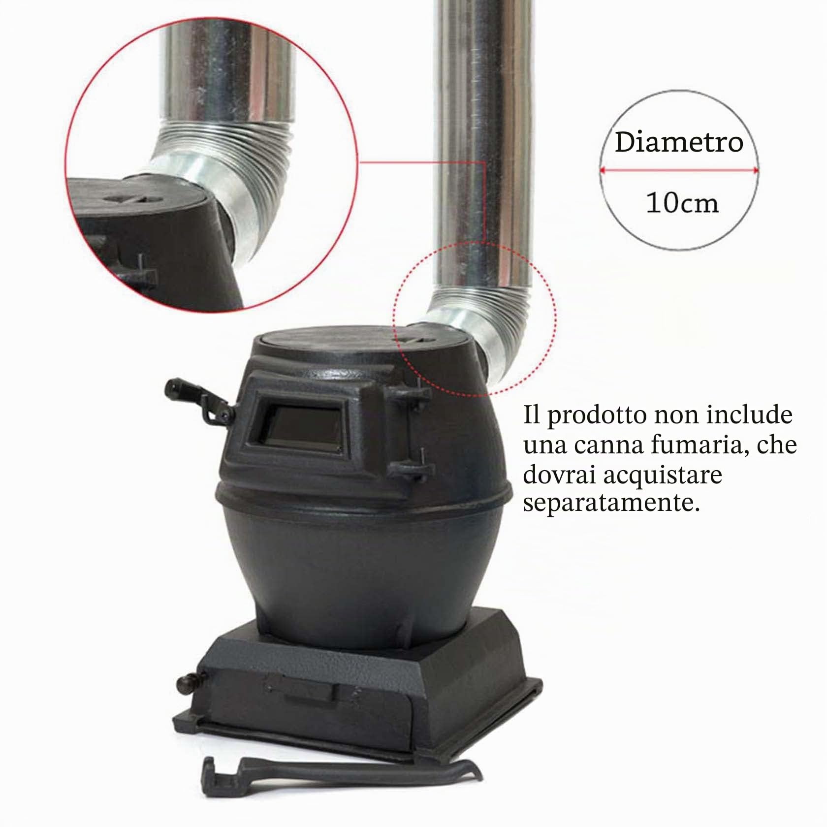 Stufa portatile multi combustibile – stufa a legna da campeggio e fornello per campeggio, escursionismo, uso esterno e interno, costruzione in ghisa