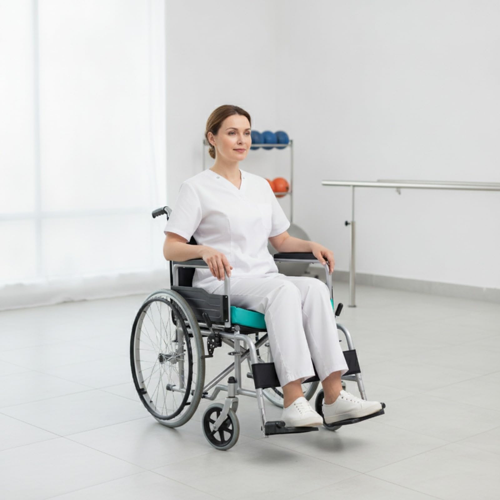 Amagogo Cojín Asiento con Base Antislizante | perficie Texturizada y Transpirable, Cojín Asiento para Silla Ruedas, Movilidad Diaria, M
