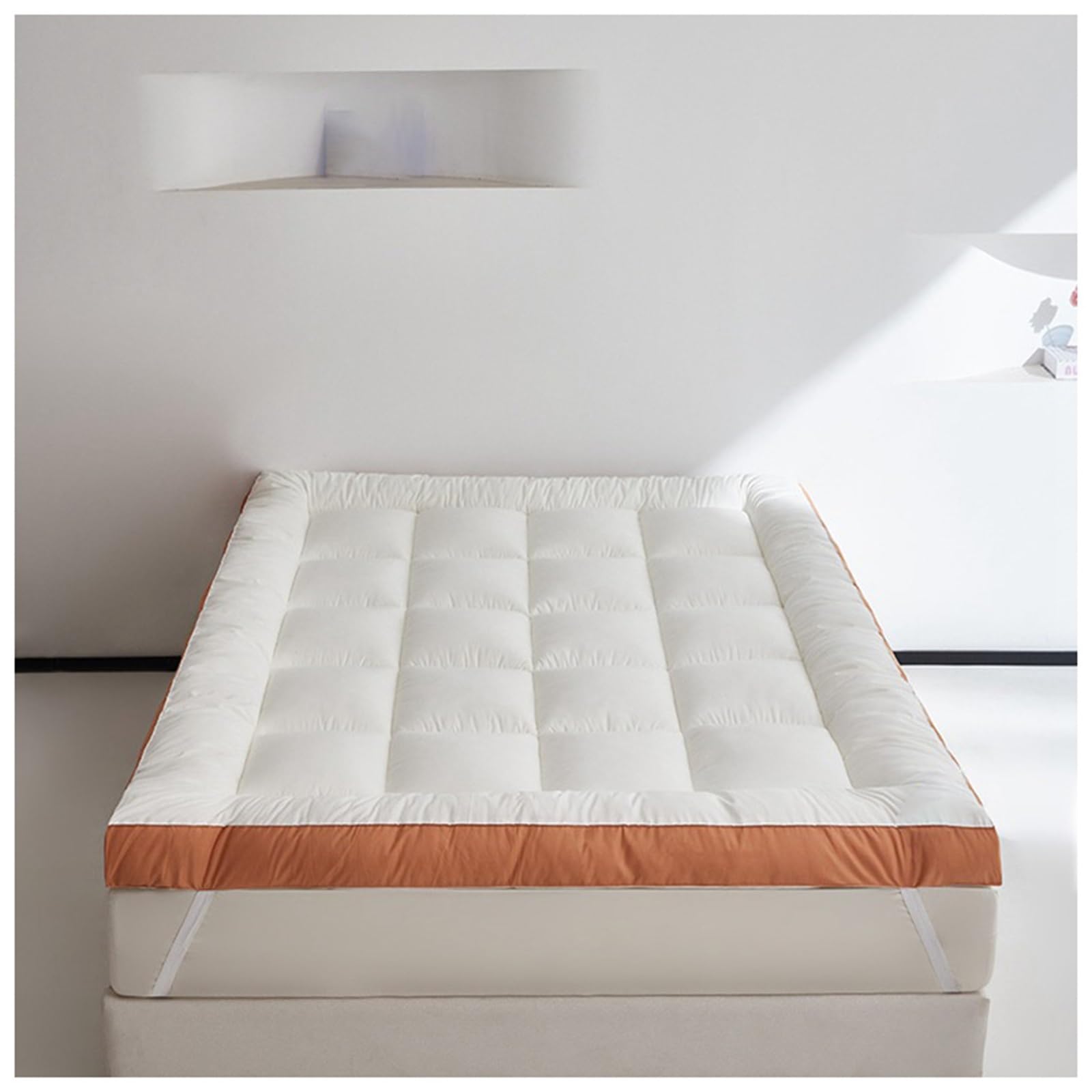 Msso Faltbare Futon-Matratze, 7 cm, perfekt für Gäste, Schlafsäle und Zuhause, Weiß, 180 x 200 cm, komfortables, platzsparendes Design für einfache Lagerung
