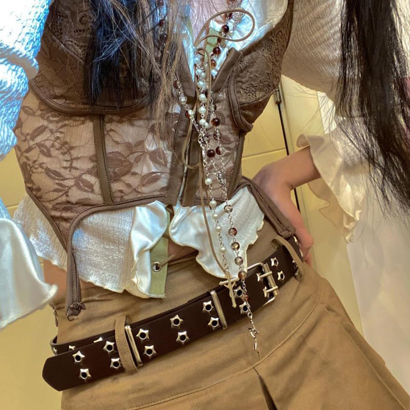 Fashion Women Belts Chain Luxury Genuine Leather New Punk Style Metal Buckle Leather Men Waistband For Jeans4