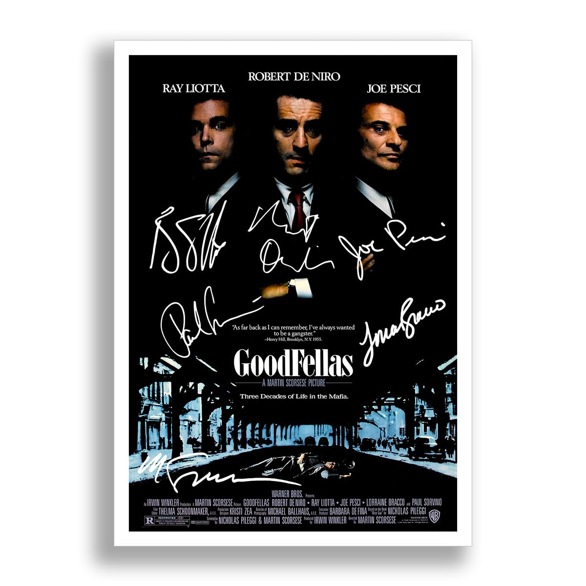 Mounted Gifts A4 Print (Unframed) Goodfellas Cast Signed A4 Poster Photo Print Framed Autograph Gift Movie Film (A4 Print (Unframed))