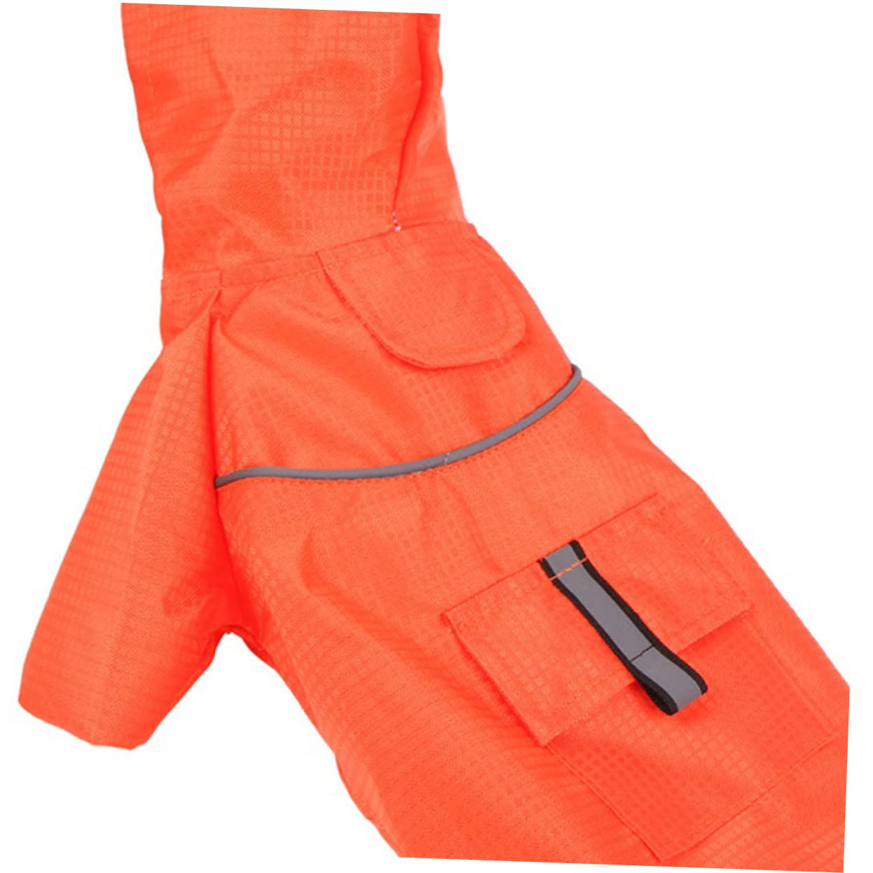 Mikikit Reflective Dog Raincoat with Hood Double Pet Rain Jacket for Outdoor Activities Comfortable and Durable Design Orange for Walking and Jogging