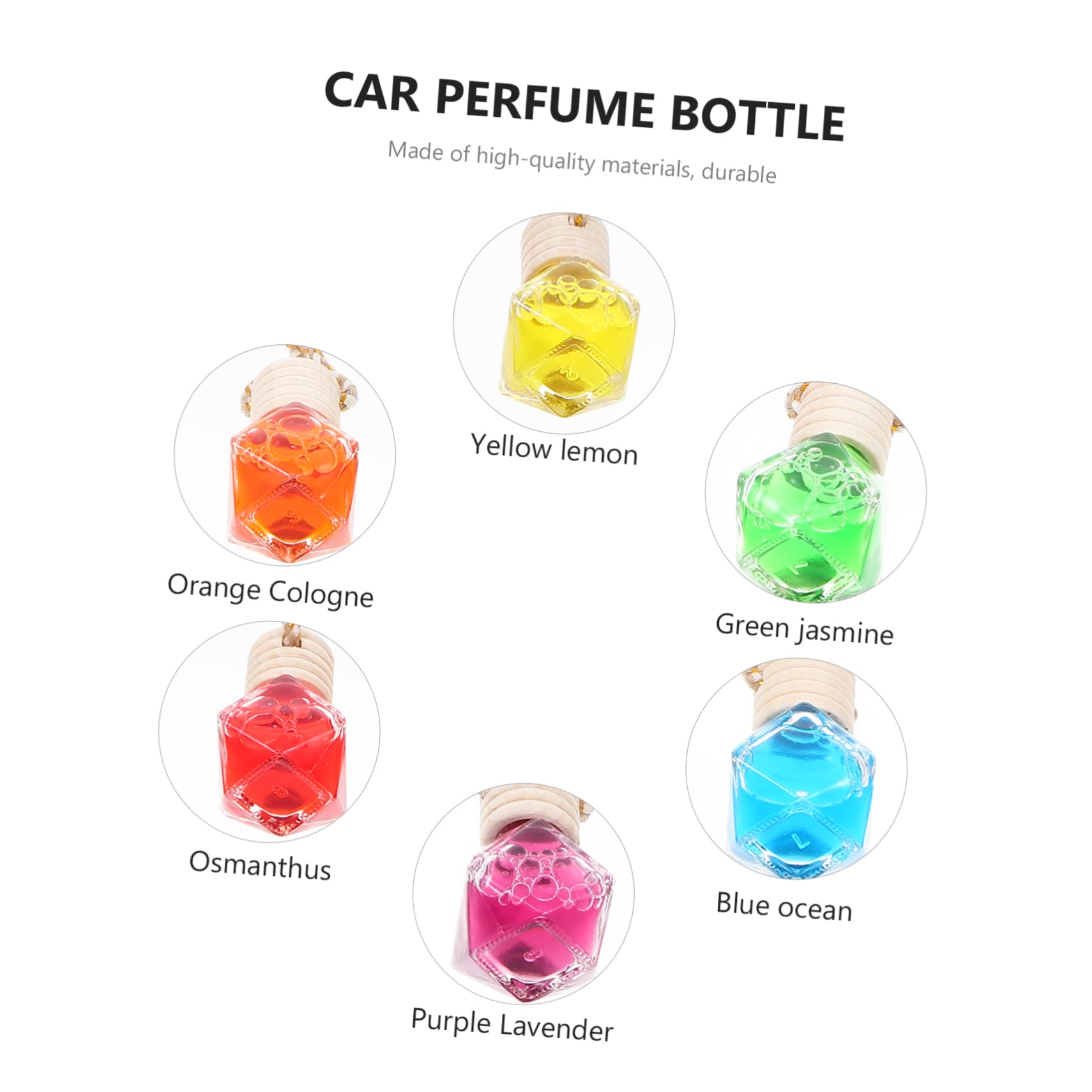 GLEAVI 12piezas Botellas De Perfume De Vidrio Para Coche Difusor De Esencial Adorno Aromático Colgante Diseño Diamante Aromatiza y Purifica El Aire Del Vehículo