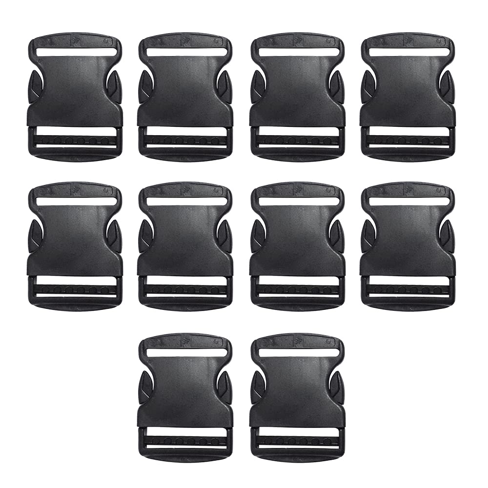Aakriti Heavy Duty Quick Release Buckles Single Adjustable Clips Snaps for Nylon Strap Backpack Fanny Pack Webbing Belt Dog Collars Sturdy (for 1.5 Inch Strap, 10 PCS)
