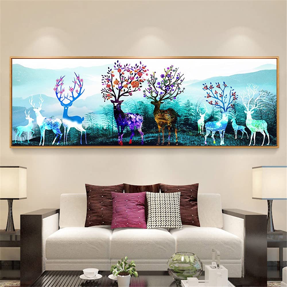 Diamond Painting wapiti coloré pour illuminer votre salon avec art