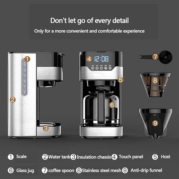 Cafetera de Goteo Automática 1.5L con Temporizador y Función Mantener Calor miniatura 6