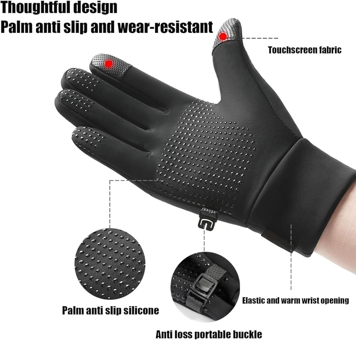 Heated Gloves for Men & Women, USB Electric Heating Gloves with Touchscreen, Waterproof Windproof Thermal Winter Gloves for Motorcycle Riding, Skiing, Hiking & Outdoor Work