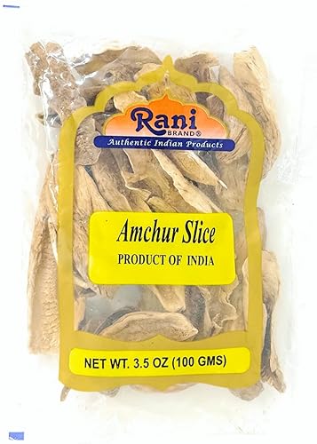 Rani Amchur (Mango) - Rebanadas enteras secas de 3.5 onzas (3.53oz) Todo natural, origen indio, sin color, apto para gluten, vegano, sin OMG, sin