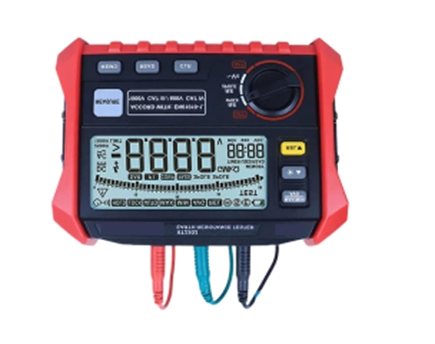 Capacitance Meters, XT2302 Digital Ground Resistance Meter Earth Tester 0 Ohm to 4K Ohm 100 GroupsData Logging with Backlight