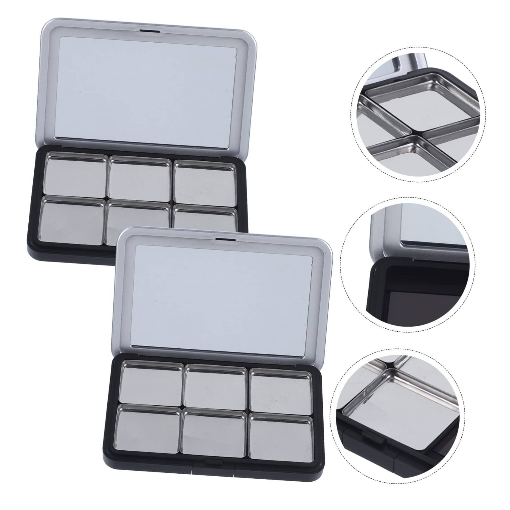 ORFOFE Set 2 Palette Vuote per Ombretti e Fard, Contenitore As Leggero, Riutilizzabile, per Fai da Te e Esposizione Cosmetici