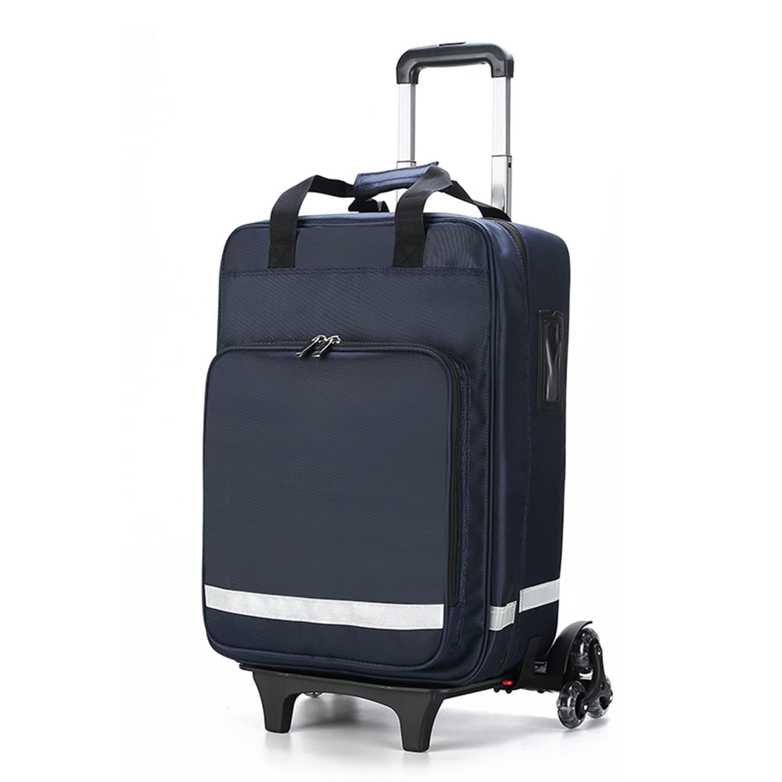 Bolsa para botiquín de primeros auxilios con carrito desmontable, bolsa vacía con separadores extraíbles para uso médico, ideal para visitas domiciliarias y profesionales sanitarios