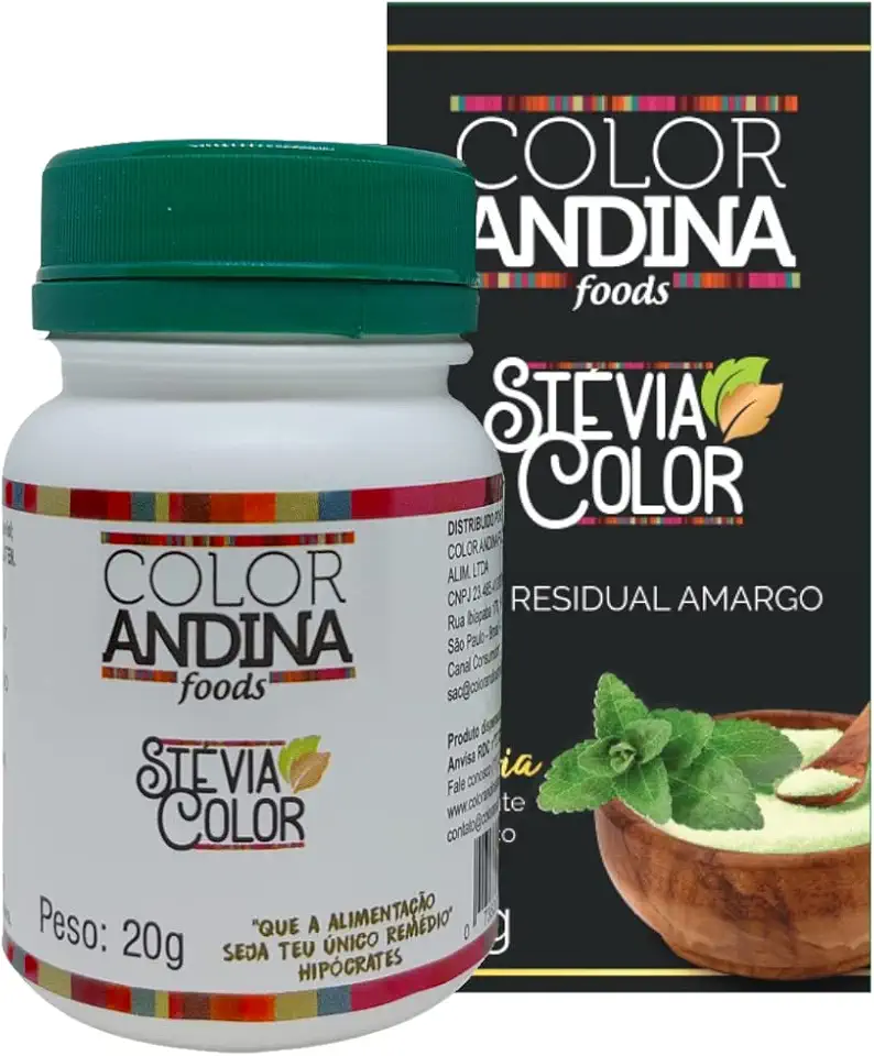Adoçante dietético Stévia Color Andina Food, 1 pote, 20g